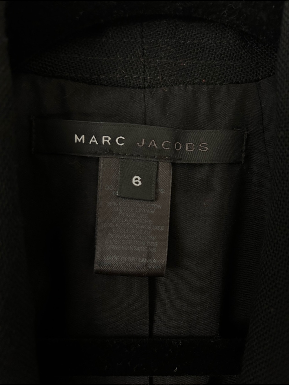 Vintage Marc Jacobs Black 100% Wool Blazer Jacket Owl Belt 6 Early 2000s Y2K - Picture 3 of 15